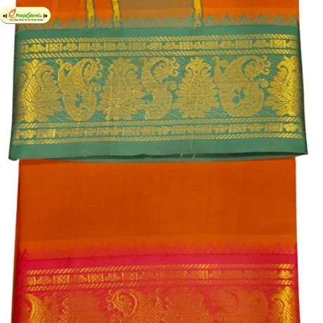 Cotton Pancha With Red and Green Border 